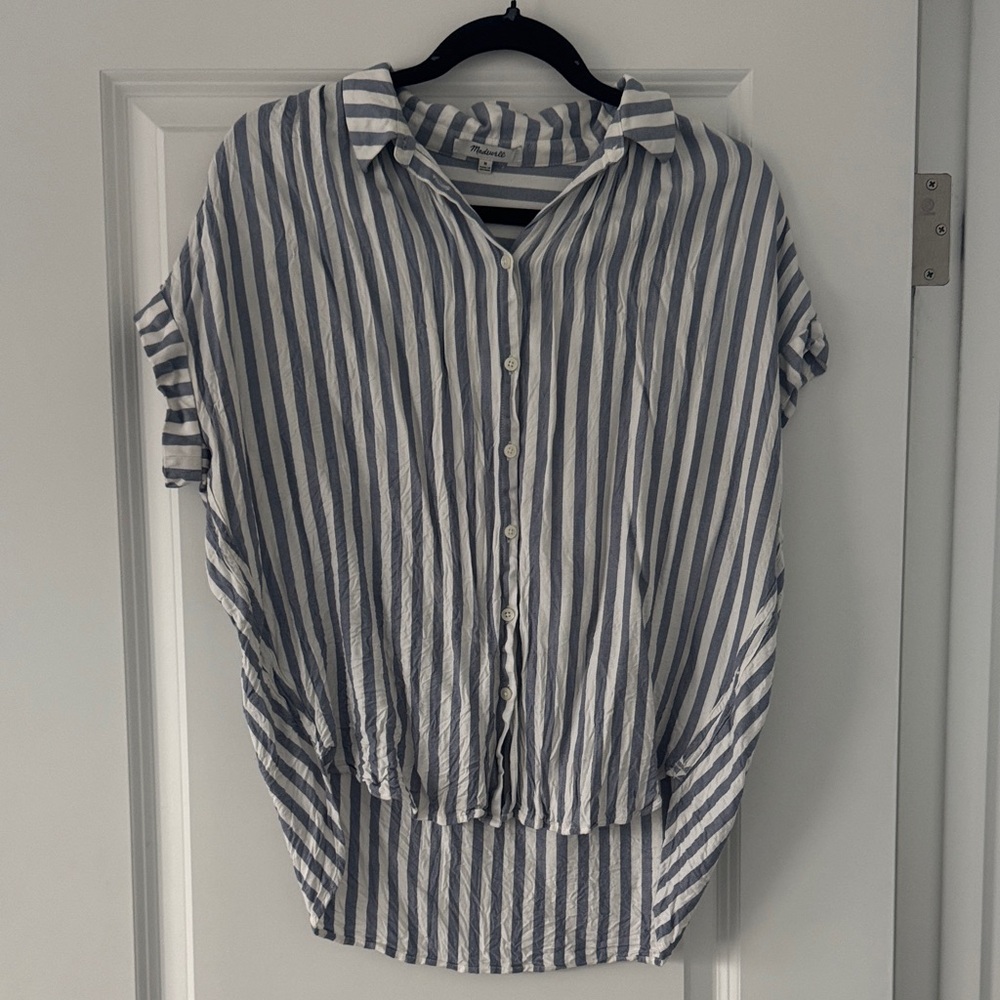 Madewell Blue and White Striped Top